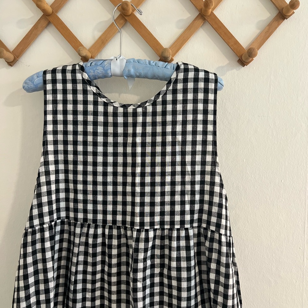 Black and White Gingham Sleeveless Dress